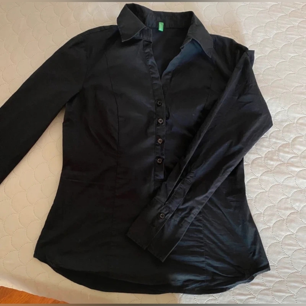 Women's Black Button-Up Shirt